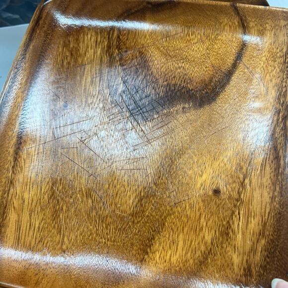 Monkey Pod Wood 12" Serving Plates Tray Platters Mid Century Modern Set of 7 - Picture 9 of 16